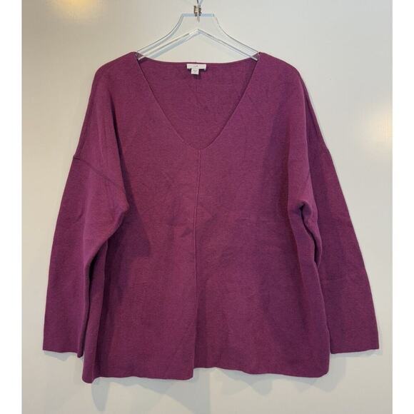 J Jill Purple V-Neck Sweater‎ Womens Size XL (1186) - Picture 1 of 5